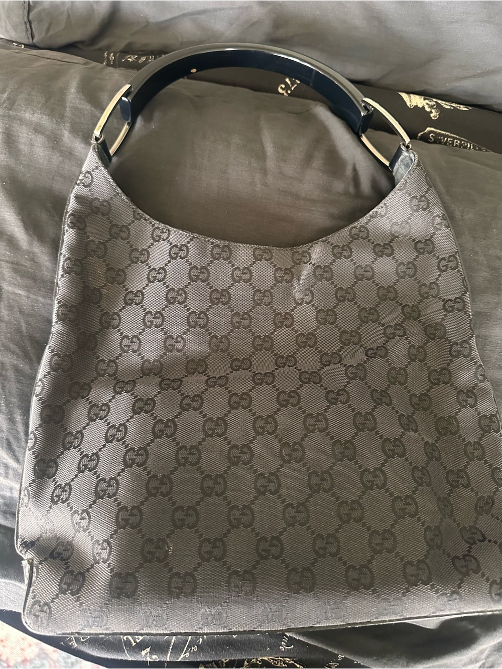 Gucci Monogram Hobo Bag - Black